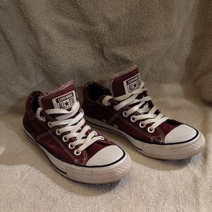 Converse Maroon Low-Top Sneakers with White Accents
